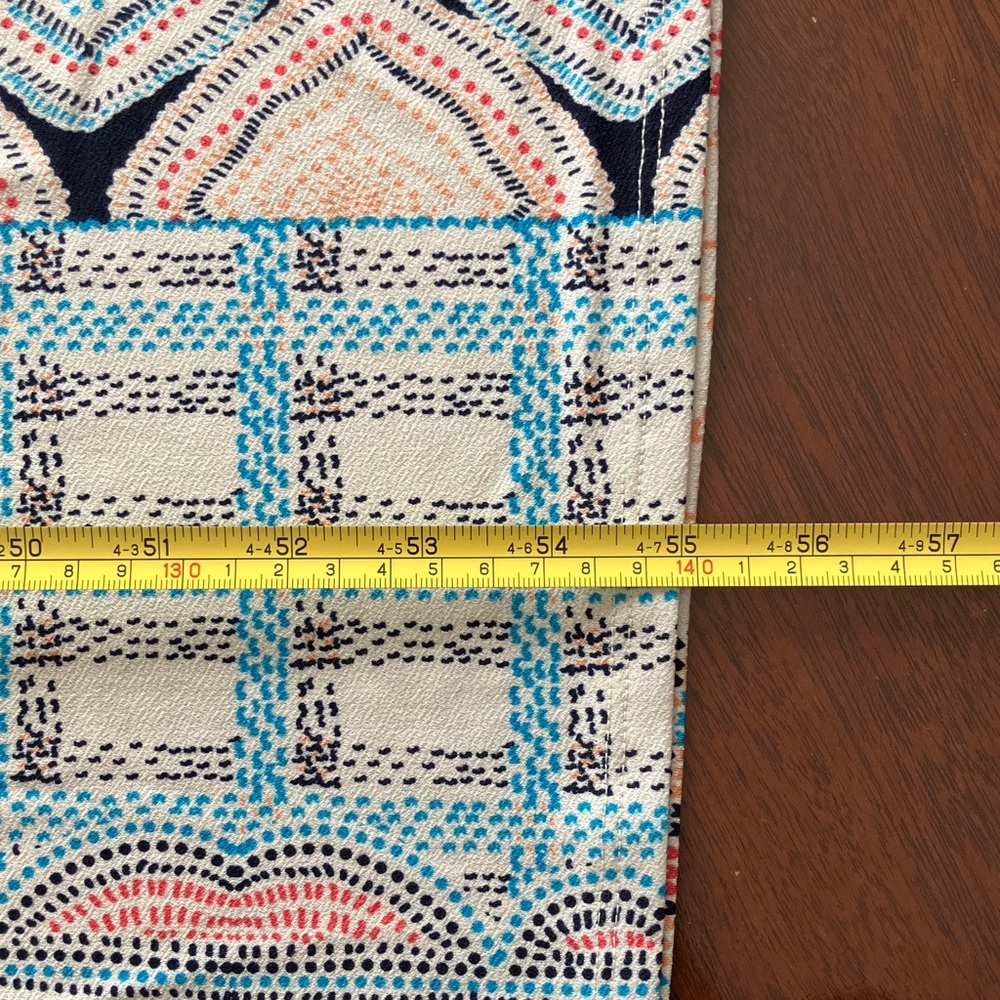 Dana Buchman Boho Maxi Dress Cream Multi Color Geometric Print Flowy Size L NWOT - Picture 14 of 14
